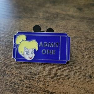 3/$20 - 4/$25 - 5/$30 - Disney Pin - Tinkerbell Admit One Ticket - Blue